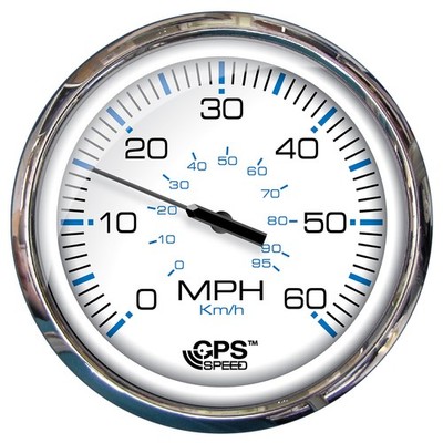 Faria Chesapeake White SS 5'' Speedometer - 60 MPH (GPS)(Studded) 33861 UPC 75...