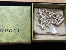 GUCCI Silver 5 Charm Bracelet with Box & Dust Bag