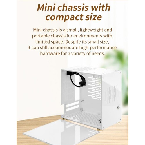 Mini ITX Computer Case Professional 360° Open Type Acrylic Side Transparent D CB - Afbeelding 15 van 24