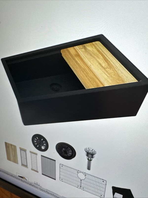 Elkay Apron Front Farm Sink in Caviar ELXUFP362010CHO