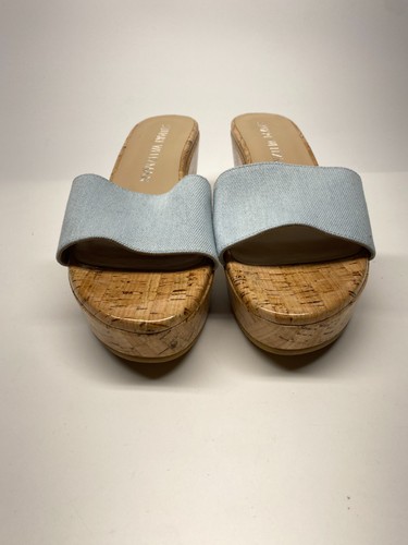 Stuart Weitzman Womens Summer Denim Wedge Sandals Sz 10 B - Picture 5 of 10