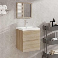 Badschrank Mit Spiegel Sonoma-Eiche Holzwerkstoff
