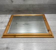 Large Pine Wooden Frame Bevelled Mirror Wall Mirror 19.5" x 23.5" Inches
