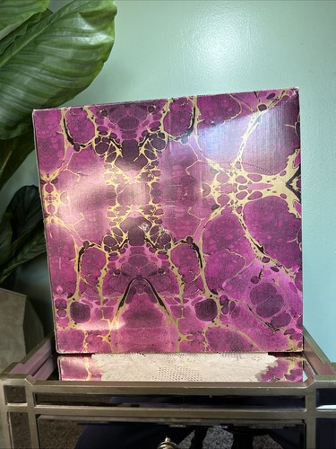 Vintage Chribska Glassworks Art Glass Bowl 17”~ Gold Ruby Pink w Box ~ Czech - Picture 8 of 10