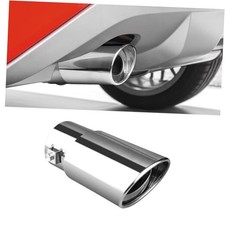 Universal Chrome Exhaust Tip, 1.5"–2.1" Inlet, Stainless Steel, Straight-Silver