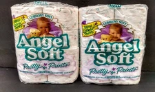 2 Pkg  VTG Angel Soft Pretty Prints Floral Toilet Paper Bathroom Tissue 8 Rolls