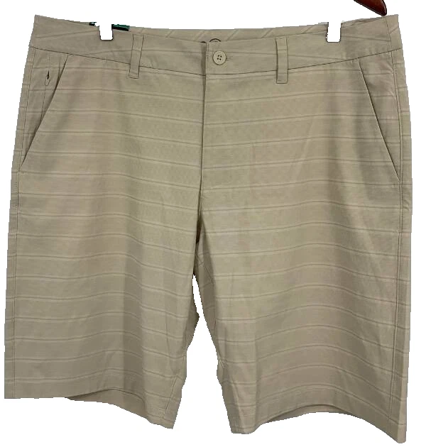 Hang Ten Khaki Men Shorts 4 Way Stretch Quick Dry Lightweight Size 38 New