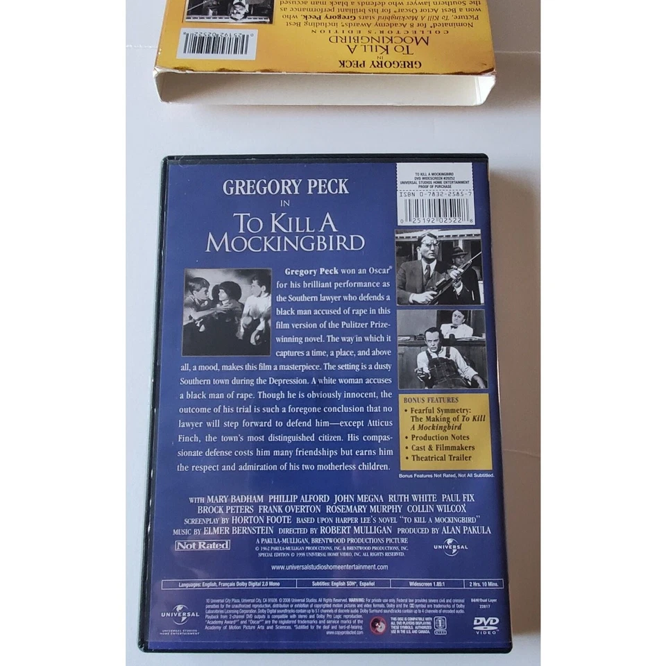 To Kill a Mockingbird (Widescreen) Bili DVD NR - One Owner - Image 4 of 4