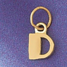 Initial D Charm Pendant 14k Gold