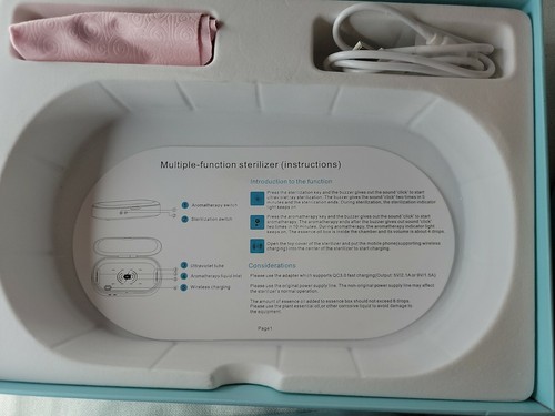 UV CellPhone Sterilizer with Wireless Charger Multi Function Cleaner Box - Picture 4 of 7