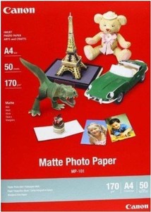 A4 170g//m2 Matte Photo Paper 1 Pack of 50 Sheets White Canon MP-101