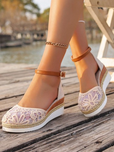 Women's Braided Wedge Espadrille Shoes - Picture 4 of 123