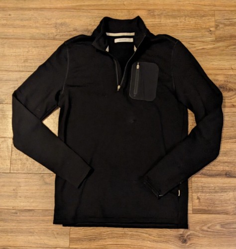 Norse Projects Men's Black 100%  Merino Wool 1/4 Zip Tech Sweater - M EUC