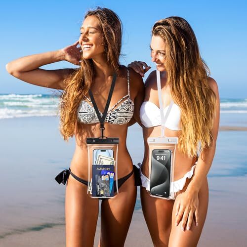 2 PCs Waterproof Phone Pouch, Clear Waterproof Phone Case for Black + White - Picture 6 of 8