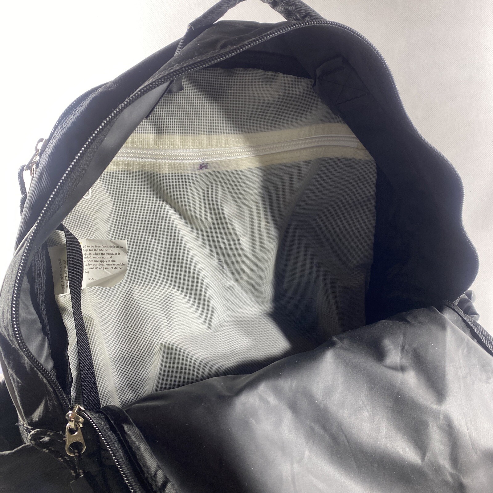 Vintage Eddie Bauer Backpack Black Nylon 6 Compartmen… Gem