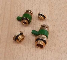 Stopfen Messing und Entleerungshahn 1/4", 3/8"=> KFR Ventil + Schrägsitzventile