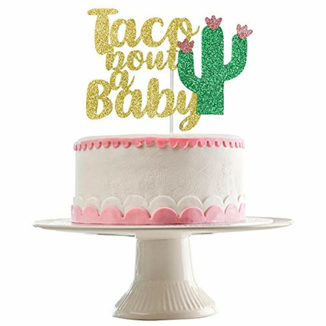 Gold Glittery Taco Bout A Baby Cake Topper Mexican Fiesta Theme