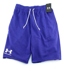 UNDER ARMOUR Rival Terry Size S Blue with White Logo 2-Pocket Men Sweat Shorts
