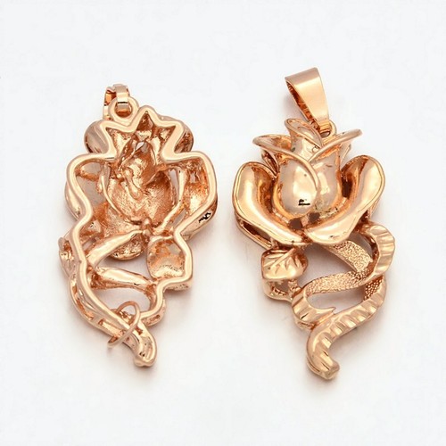 Anhänger rosegold Tulpe pendant Metallanhänger glänzend - Picture 5 of 8