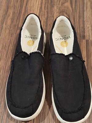NEW VIONIC men\'s seaview canvas slip-on shoes in black VIONIC Men main image 3