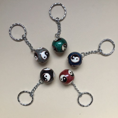 Klangkugel Schlüsselanhänger Yin Yang mini Qi-Gong Kugeln als Anhänger Fengshui - Bild 2 von 2
