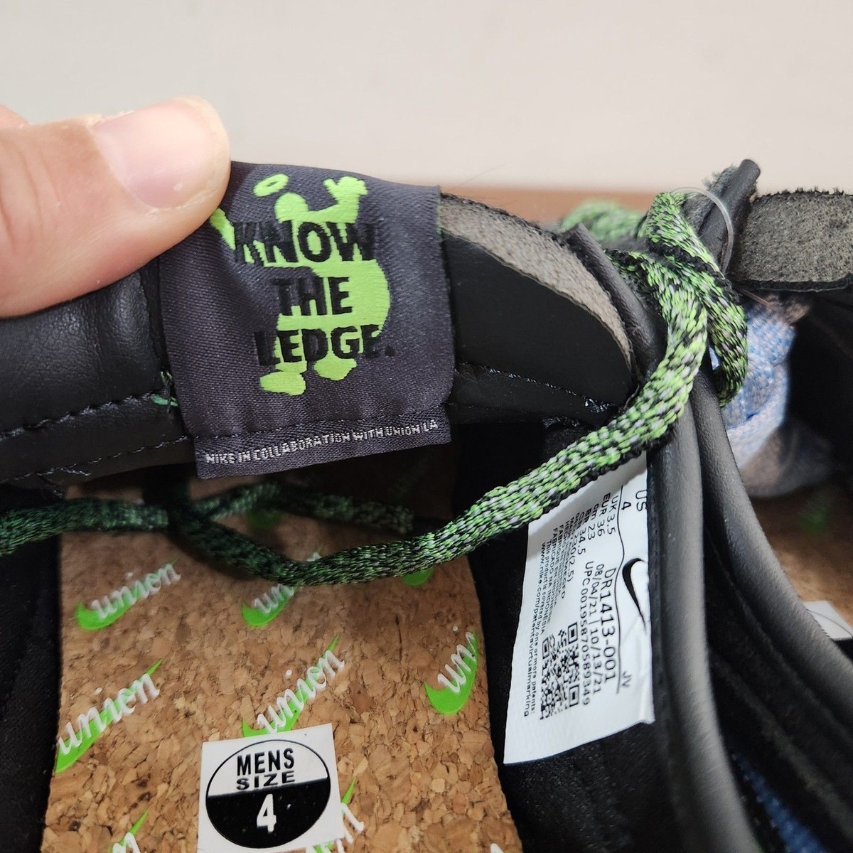 Nike Union LA x Cortez SP Off Noir Mens Size 4 DR1413-001