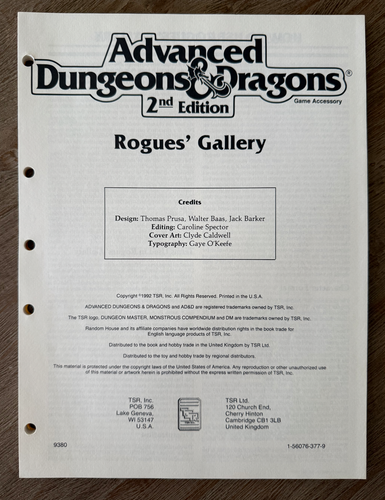 CLASSEUR ADVANCED DUNGEONS & Dragons 2nd Édition Monstrous Compendium Volume 1 EUR 129,90 - FR