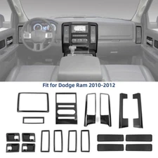🌟19PCS Interior Decoration Front Trim For Dodge RAM 1500 2010-2012 Carbon Fiber