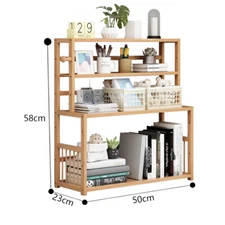 Wooden Tabletop Wood Desktop Book Shelf Office Desk Files Storage Shelving Rack