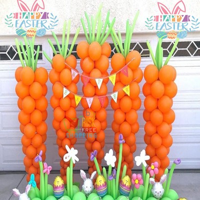 Osterhase Karotte Luftballons Girlande Bogen Set Set Hasen Happy Kinder Party Deko