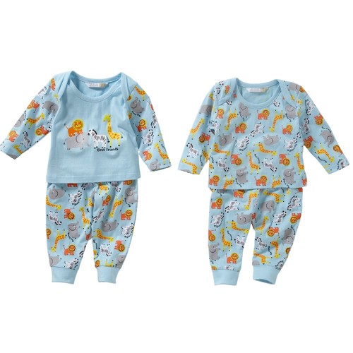 Lullaby Baby Boys Pyjamas Love And Cuddles Crocodile Elephant Striped Cotton 0-9 - Picture 6 of 22