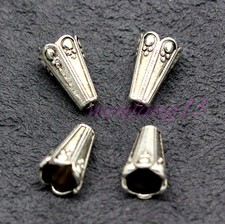 Free 100Pcs Tibetan Silver Spacer Bail Beads Pendant Jewelry Making 9x6mm