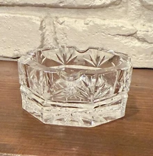 Vintage 3.5" Cut Crystal Octagon Shape Ashtray