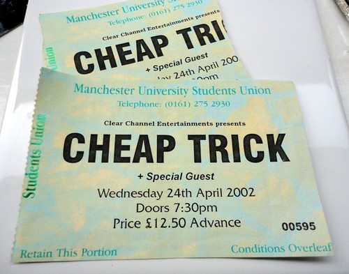 Cheap Trick Ticket Stub 2002 Manchester University Students Union UK Memorabilia