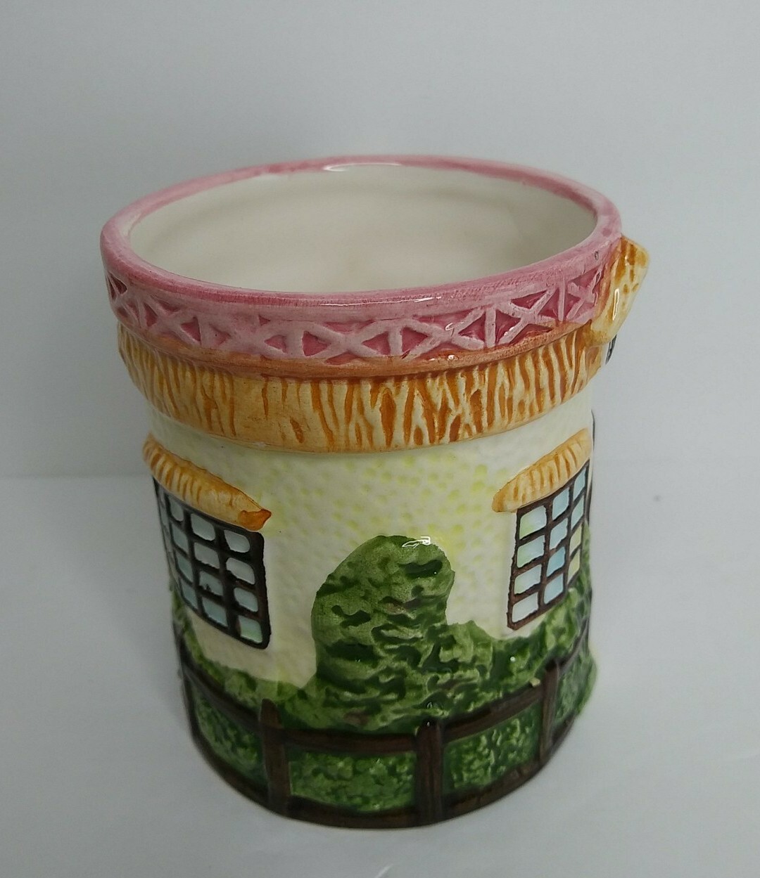 Set of (4) J.S.N.Y. English Garden Ceramic Coffee Cup Mug House Embossed Raised 