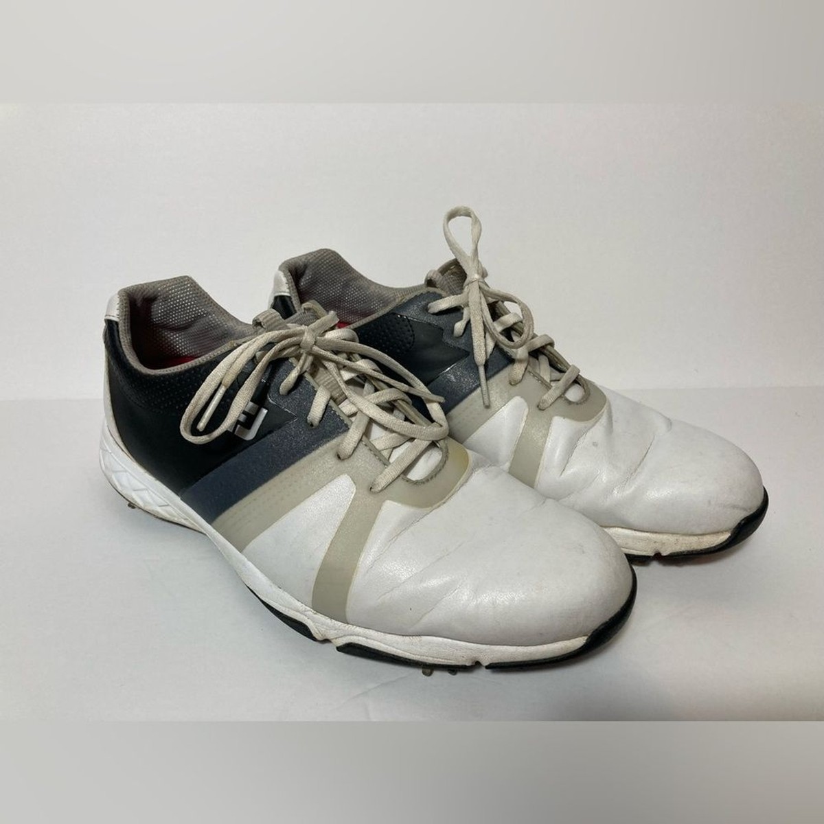 FootJoy golf shoes 10M white gray tie string sneakers athletic wear sports FootJoy golf shoes 10M white gray tie string sneakers  main image 4