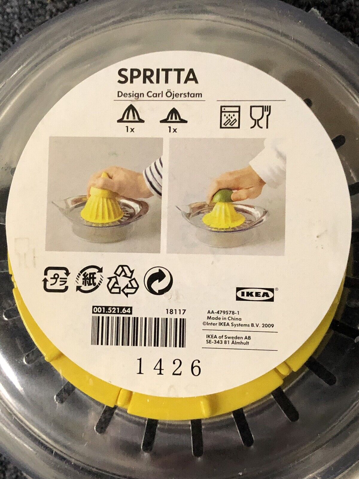 Presse-agrumes Ikea Spritta neuve non ouverte en acier inoxydable  transparent/ja
