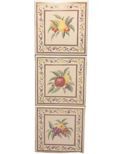 Backsplash 3 piece FRUIT MURAL.  Large 6 1/8" tiles.  Never installed. W2.