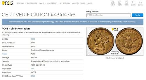 1907 GOLD G$2.5 Gold Indian Head Coin PCGS Gold Shield AU58 - See Video - Picture 2 of 5