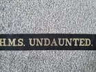Royal Navy Cap Tally Ribbon - H.M.S. Undaunted. (DOT) WW1 Light Cruiser