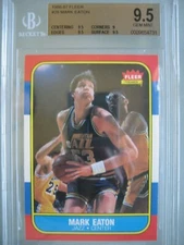 1986-87 Fleer #28 Mark Eaton Rookie Rc BGS 9.5 Gem Mint 8.5/9/9/9 Low Pop