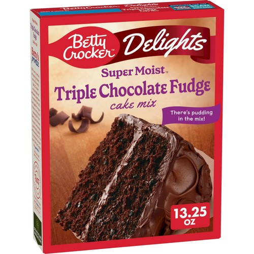 Betty Crocker Delights Super Moist Triple Chocolate Fudge Cake Mix, 13,25 oz