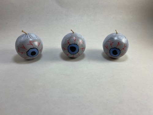 Vintage Halloween ๐ Eyeballs Glowin Candle Set x8 Horror Unlit Scary Millefiori - Picture 2 of 15