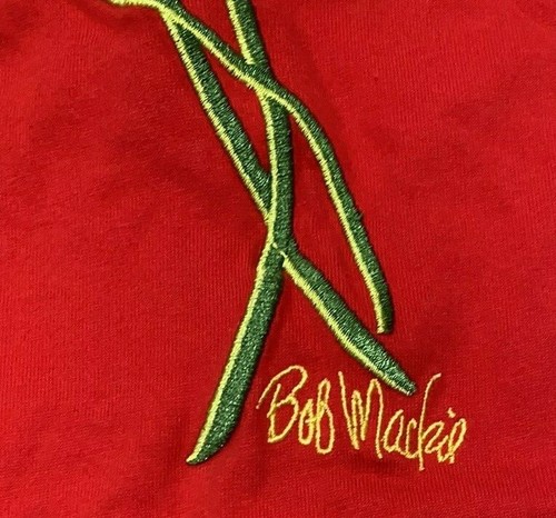 Bob Mackie Wearable Art T Shirt Dress Embroidered Flowers Red Women's Size XS - Picture 3 of 7