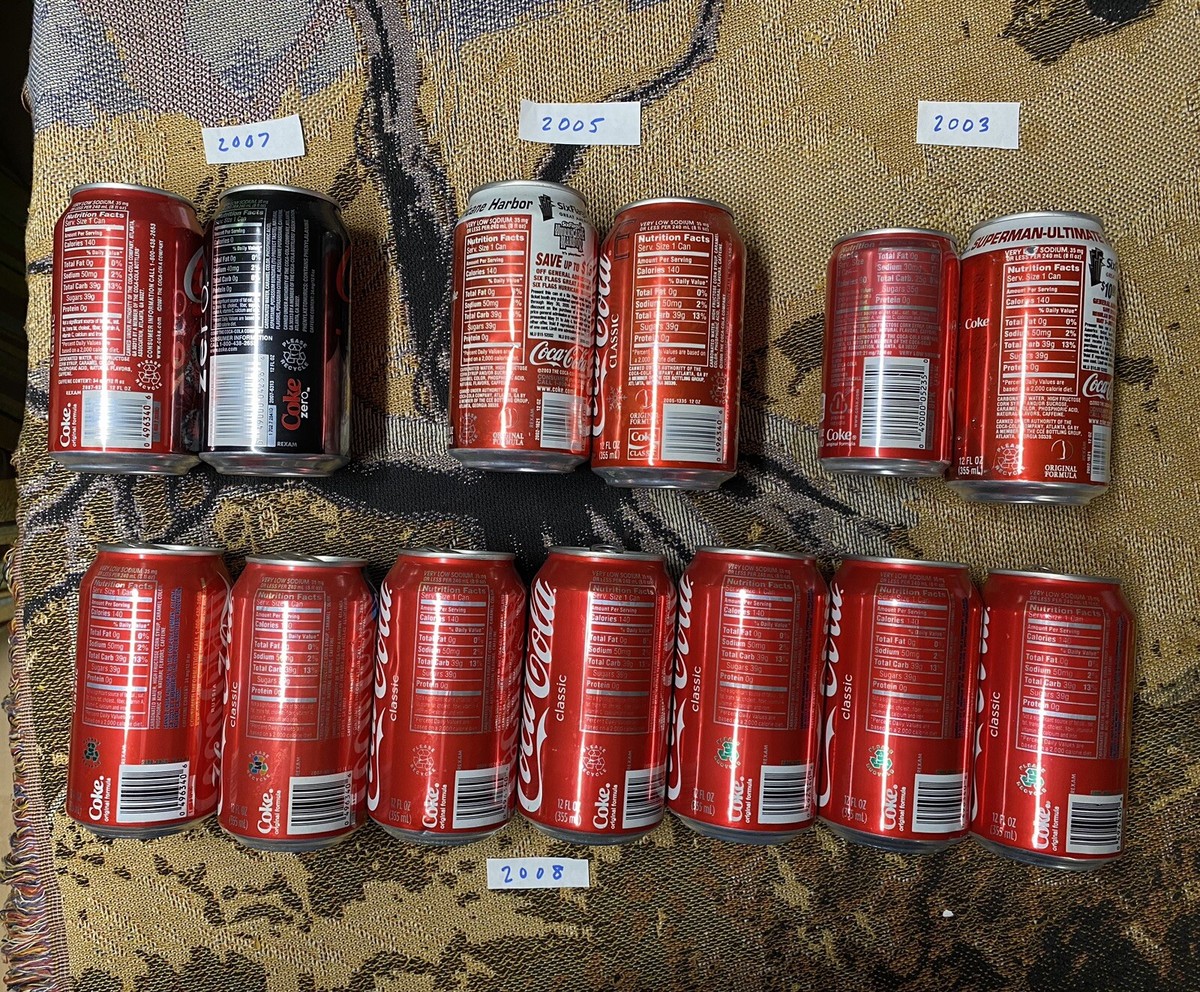 Coke, Coca-Cola Promo and/or Commemorative Soda Cans 2003-08 (sold