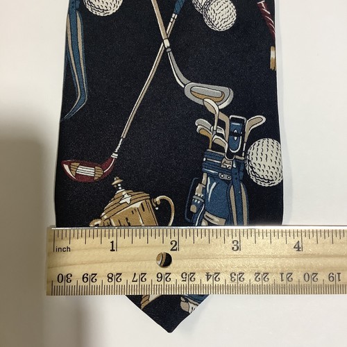 Surrey 100% Silk Golf Neck Tie Tees Clubs Trophy Balls Made in USA Wide - Picture 3 of 7
