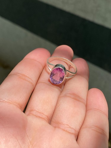 Amethyst Ring 100% Natural 10x14mm Oval 925 Sterling Silver Ring Handmade Jewelr - Picture 13 of 14