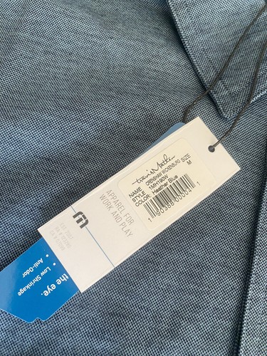 Travis Mathew NWT Heather Blue Mens Medium Trilogy @ Wickenburg Ranch Golf Polo - Picture 5 of 9