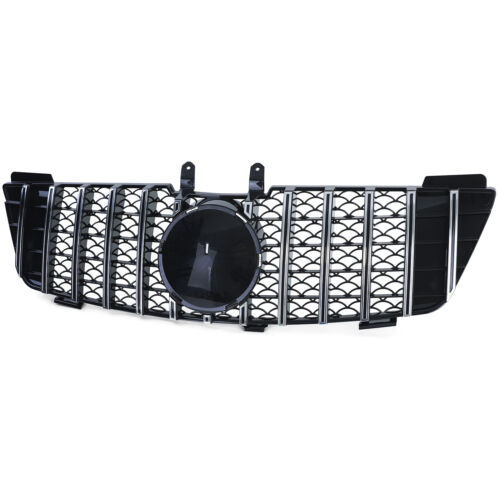 Sport Kühlergrill Schwarz Glanz Chrom für Mercedes M Klasse ML W164 05-08 - Picture 2 of 8