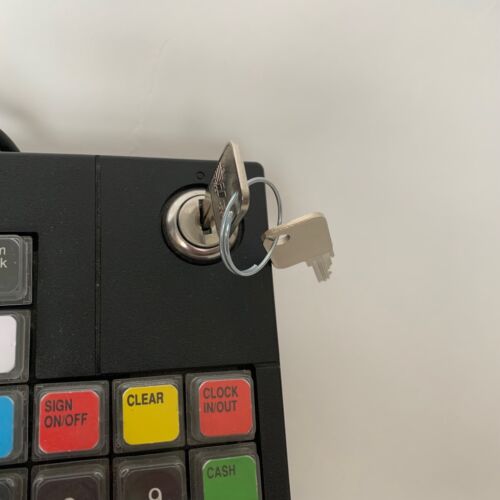 Toshiba 3AC00985700 MANPOS Keyboard POS w 2 Keys Credit Card Swiper Wires WORKS - Picture 2 of 18